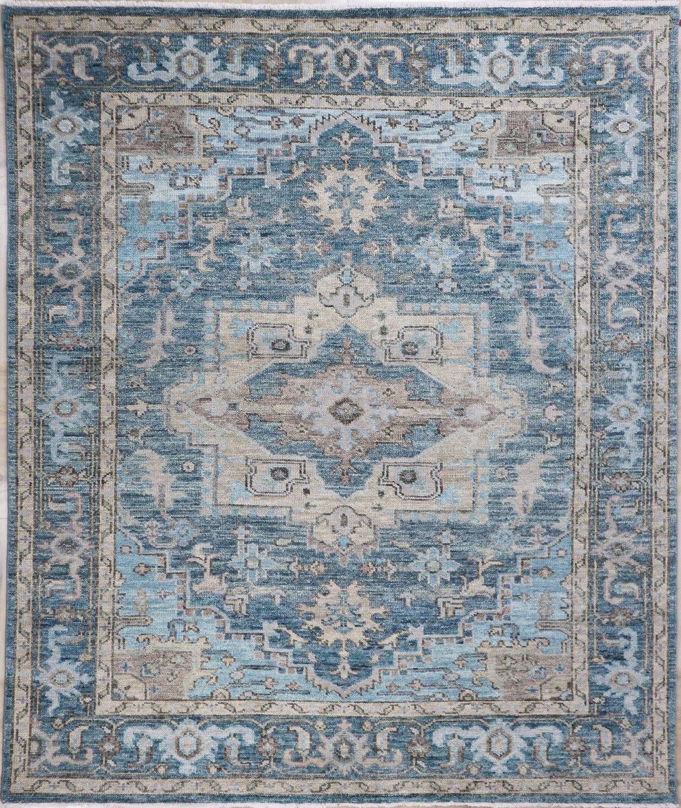 Aurelia Sherapi Hand-Knotted Blue Wool Rug