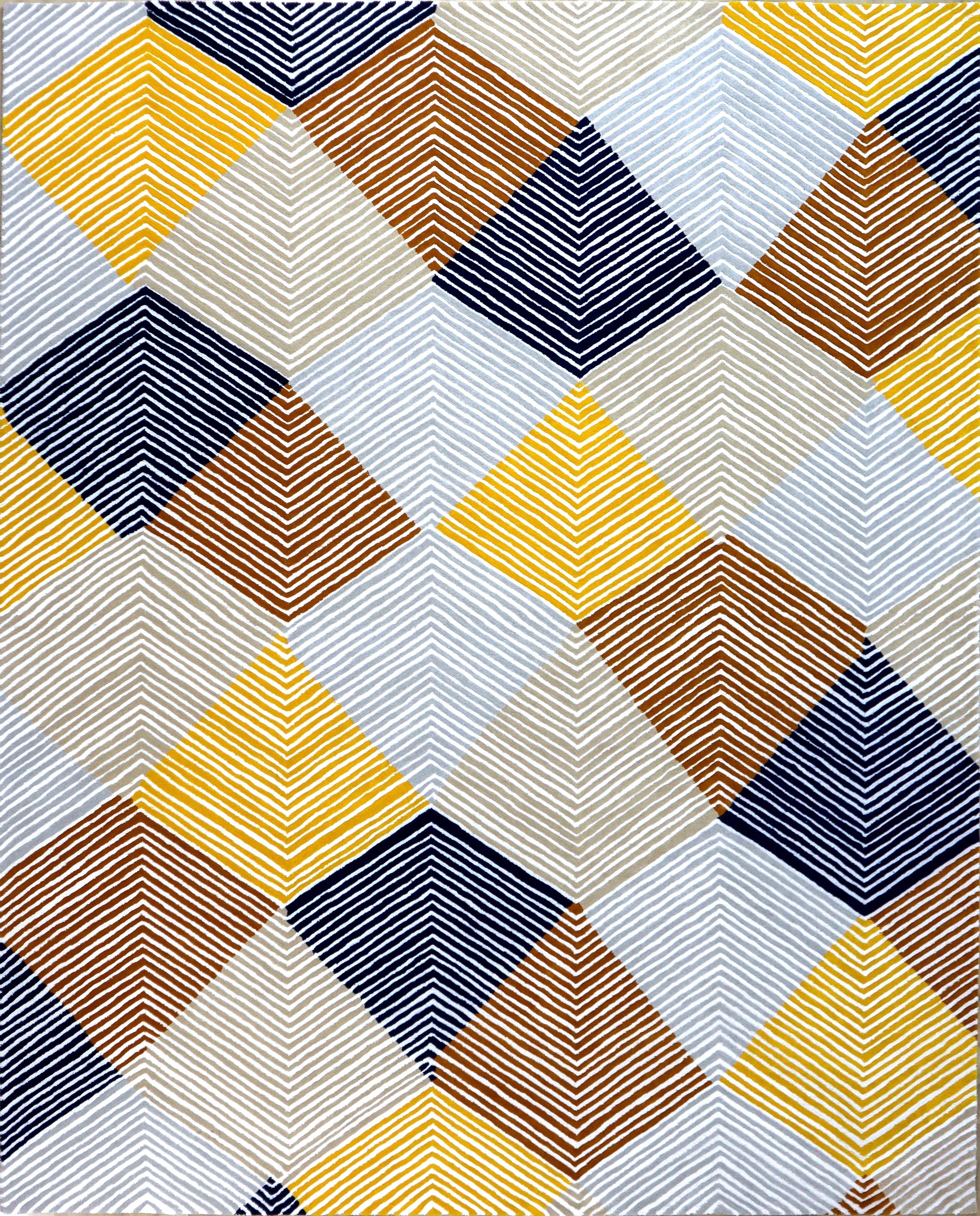 Modern Geometric Diamond Rug | Multicolor Modern Geometric Hand