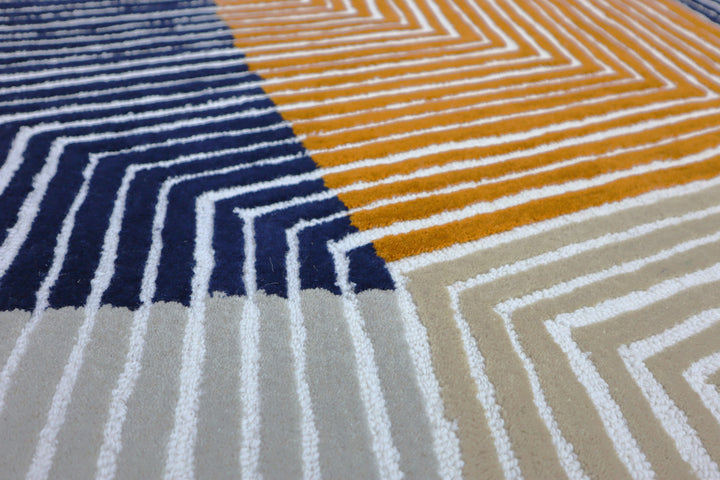 Modern Geometric Diamond Rug | Multicolor Modern Geometric Hand