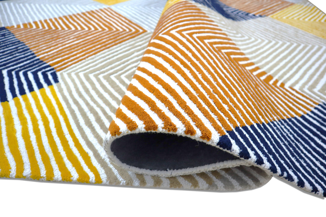 Modern Geometric Diamond Rug | Multicolor Modern Geometric Hand