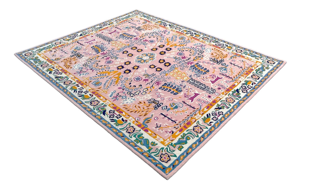Avery Pink Tufted Floral Rug | Pink Botanical Floral Hand Tufted