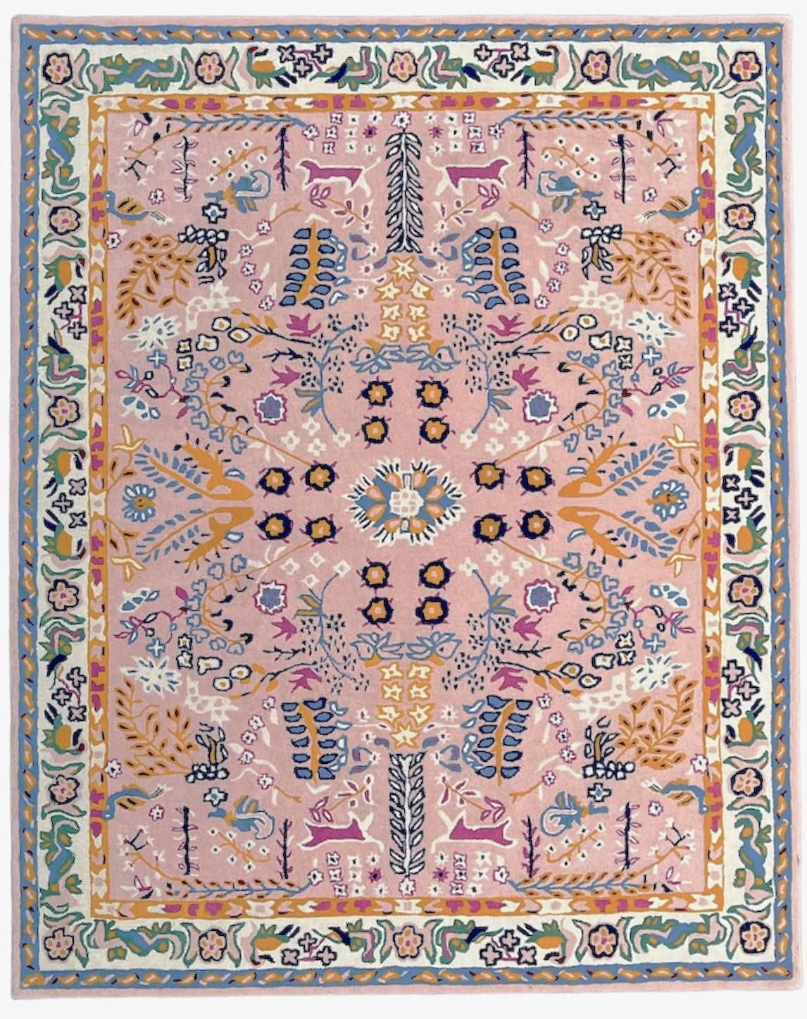 Avery Pink Tufted Floral Rug | Pink Botanical Floral Hand Tufted