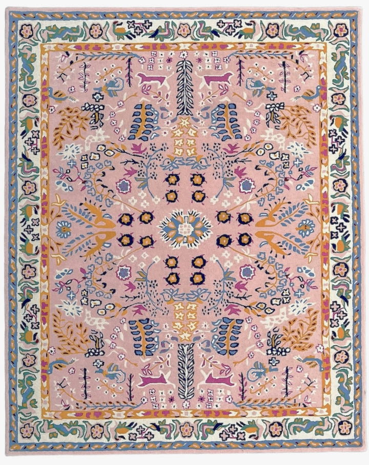 Avery Pink Tufted Floral Rug | Pink Botanical Floral Hand Tufted