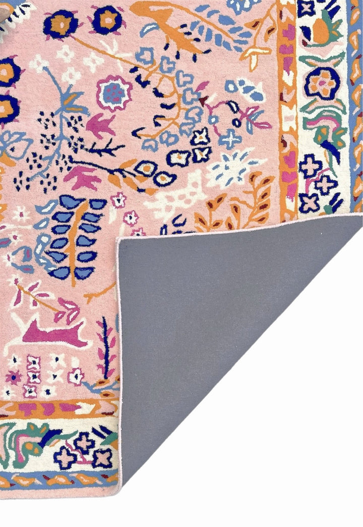 Avery Pink Tufted Floral Rug | Pink Botanical Floral Hand Tufted