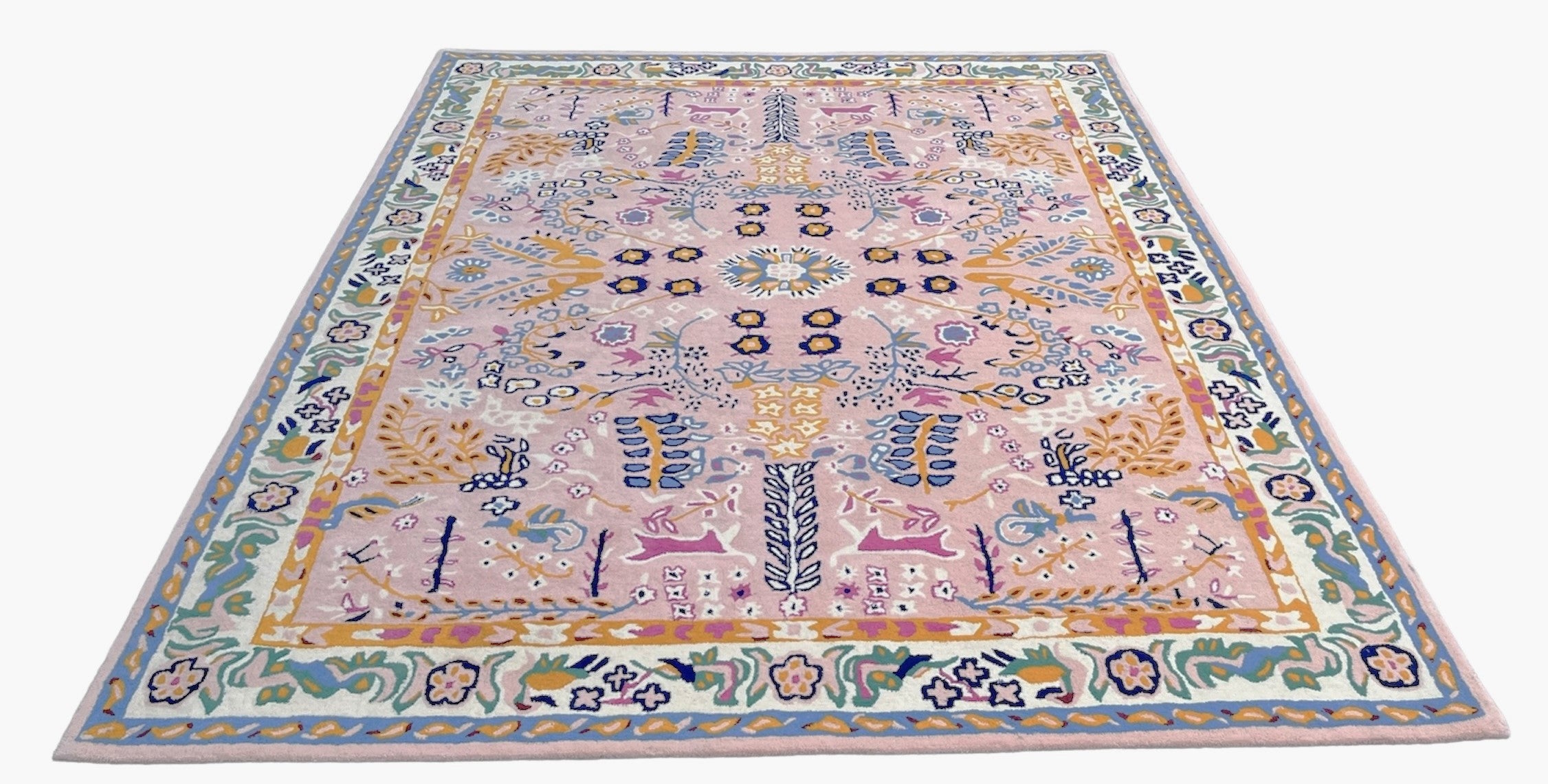 Avery Pink Tufted Floral Rug | Pink Botanical Floral Hand Tufted