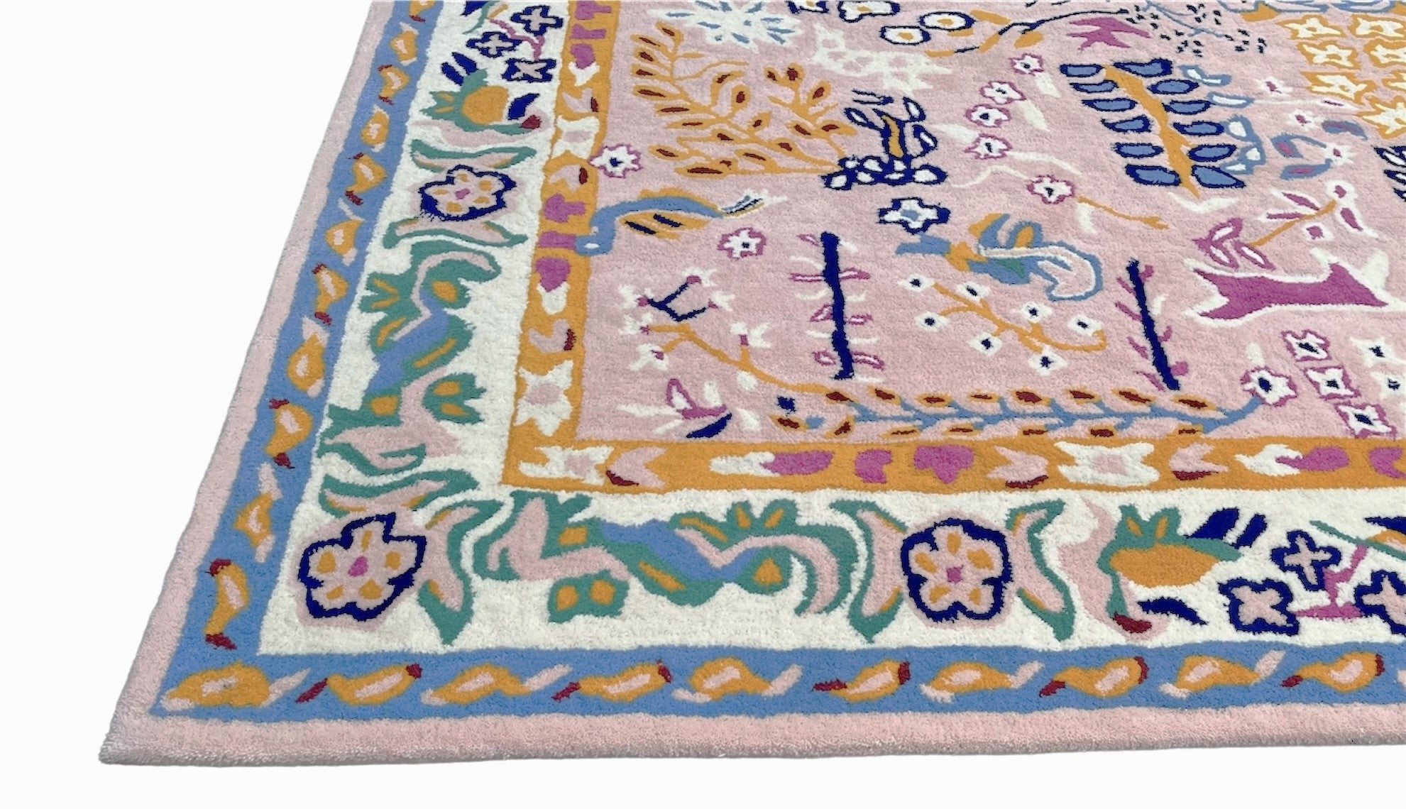 Avery Pink Tufted Floral Rug | Pink Botanical Floral Hand Tufted