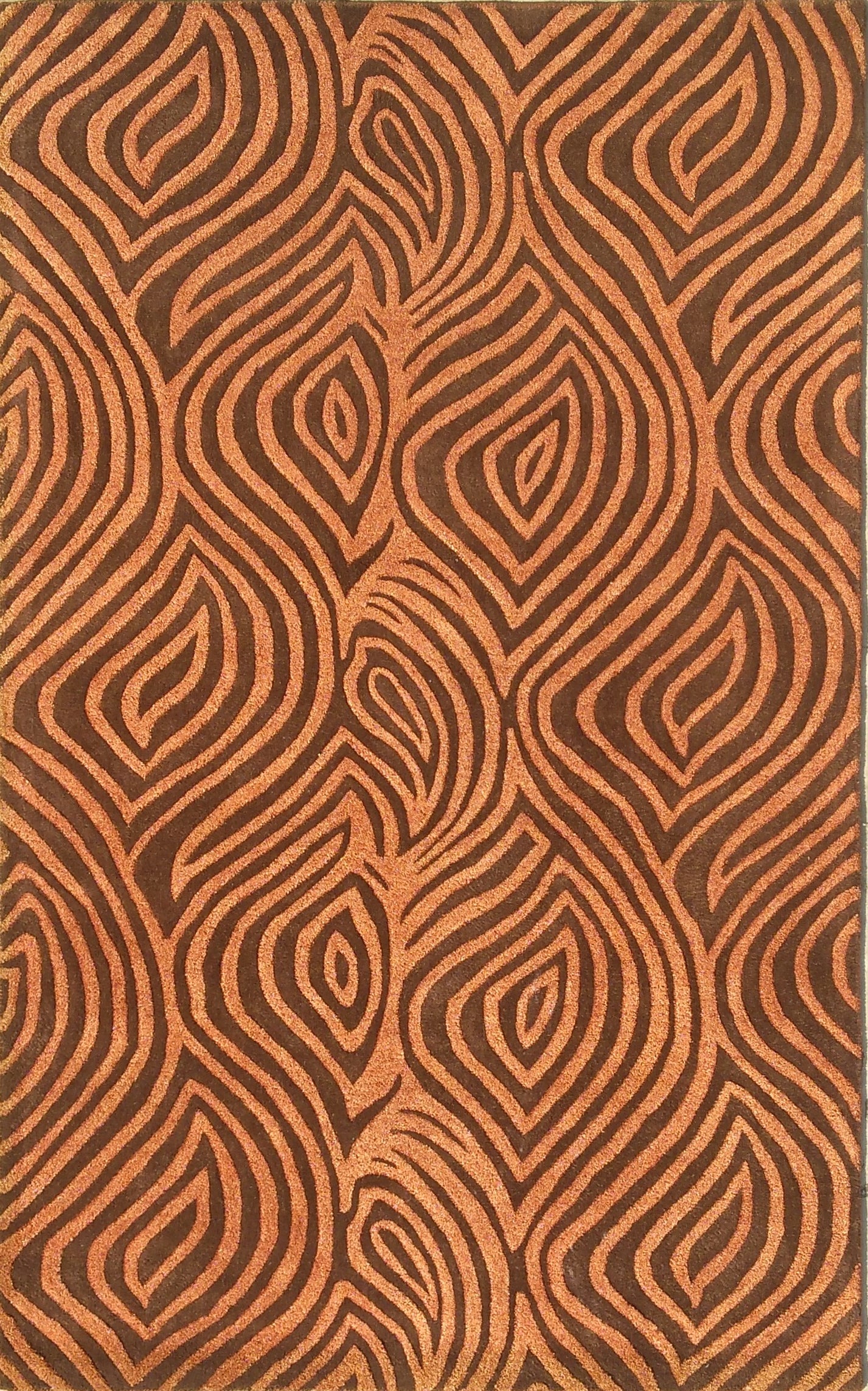 Legacy Hand-Tufted Wool Rug Orange Brown | Brown Traditional Meda