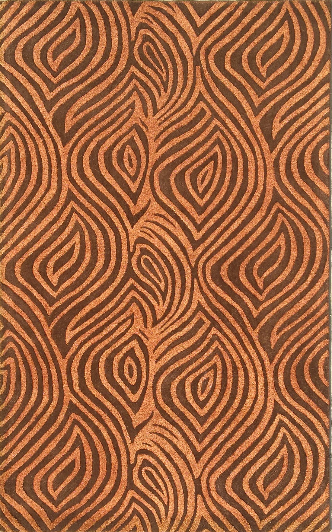 Legacy Hand-Tufted Wool Rug Orange Brown | Brown Traditional Meda