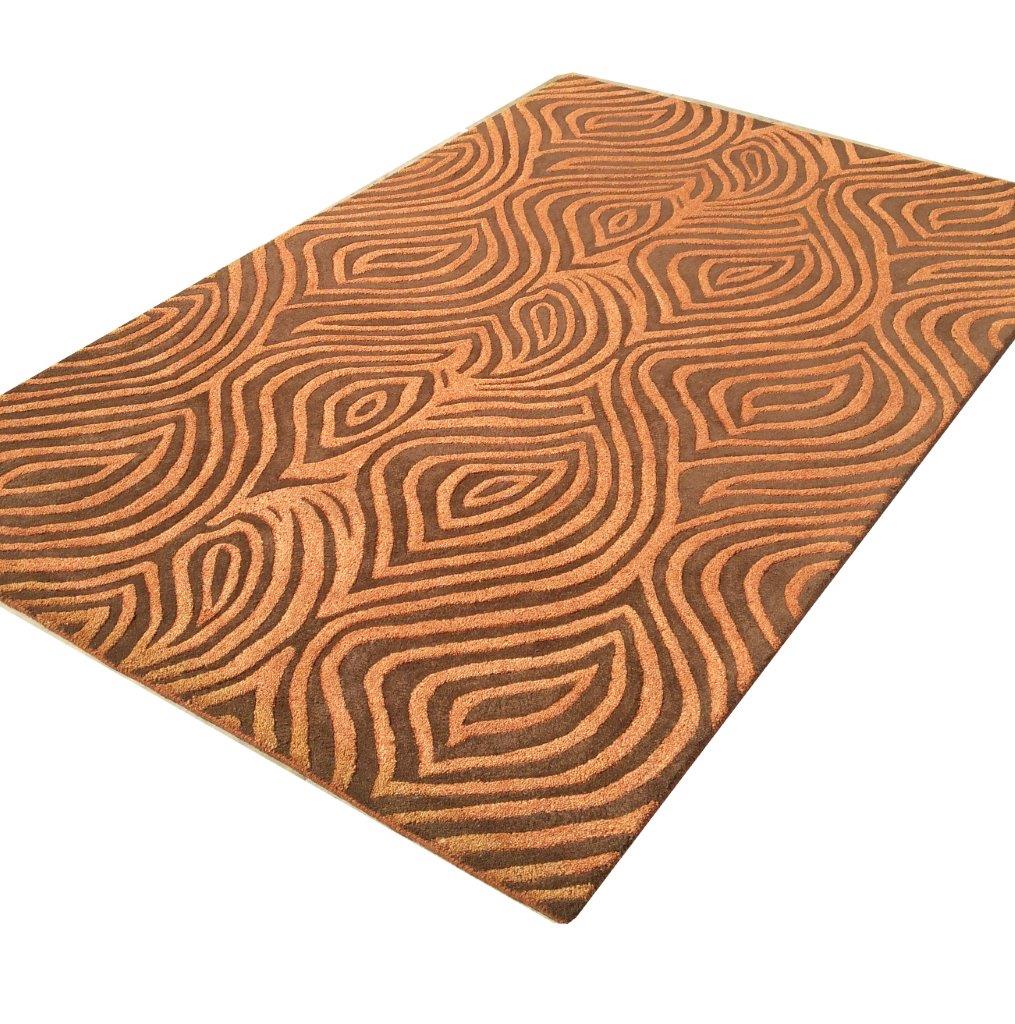 Legacy Hand-Tufted Wool Rug Orange Brown | Brown Traditional Meda