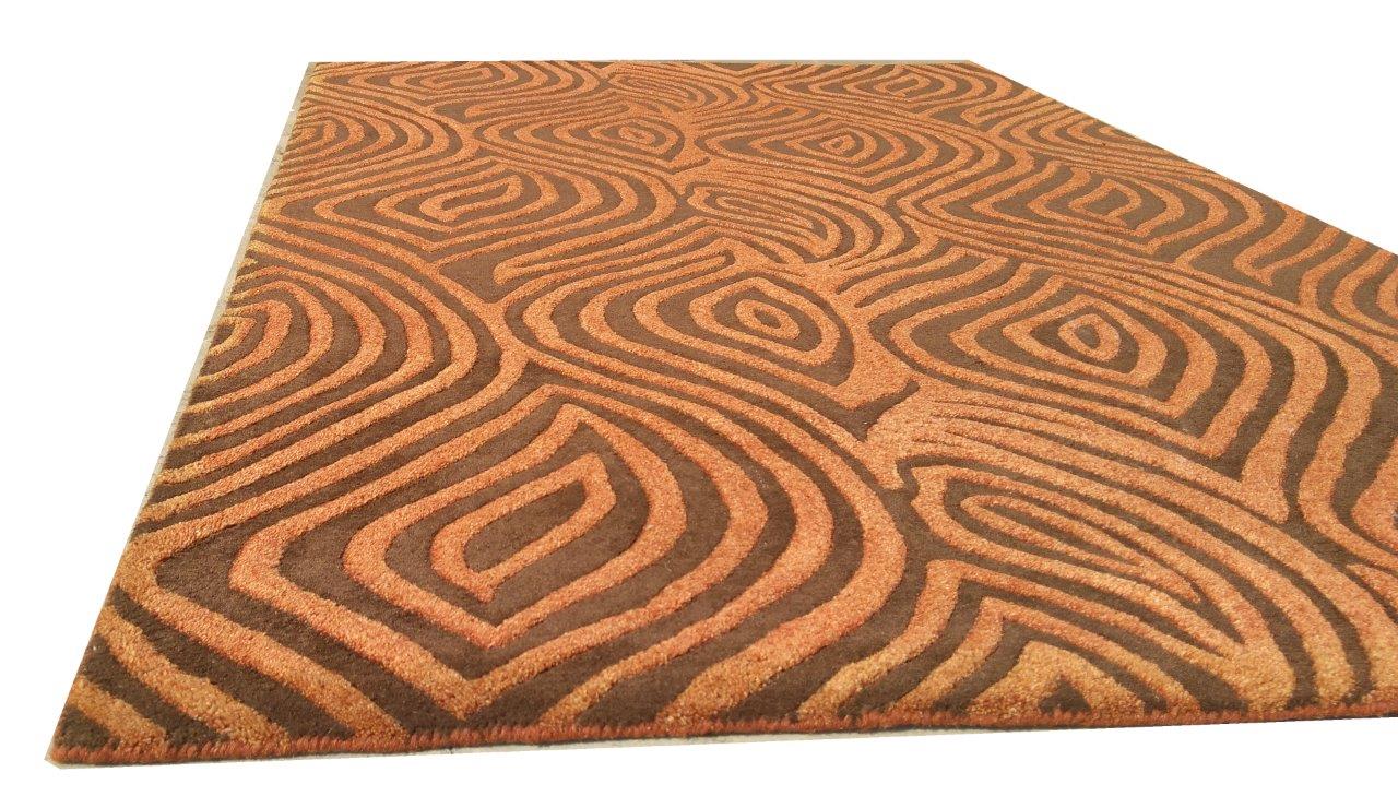 Legacy Hand-Tufted Wool Rug Orange Brown | Brown Traditional Meda