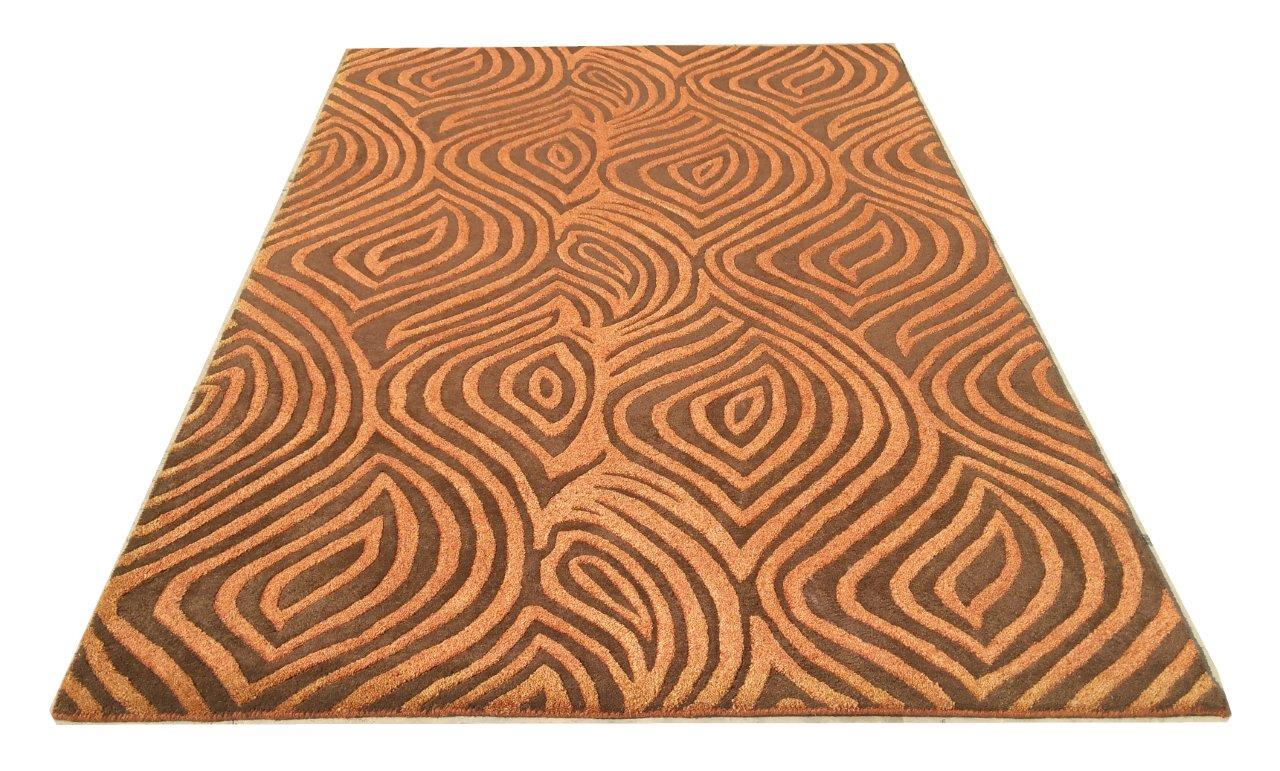Legacy Hand-Tufted Wool Rug Orange Brown | Brown Traditional Meda