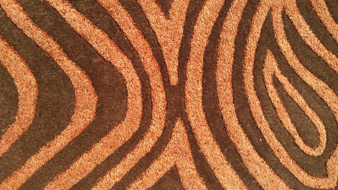Legacy Hand-Tufted Wool Rug Orange Brown | Brown Traditional Meda