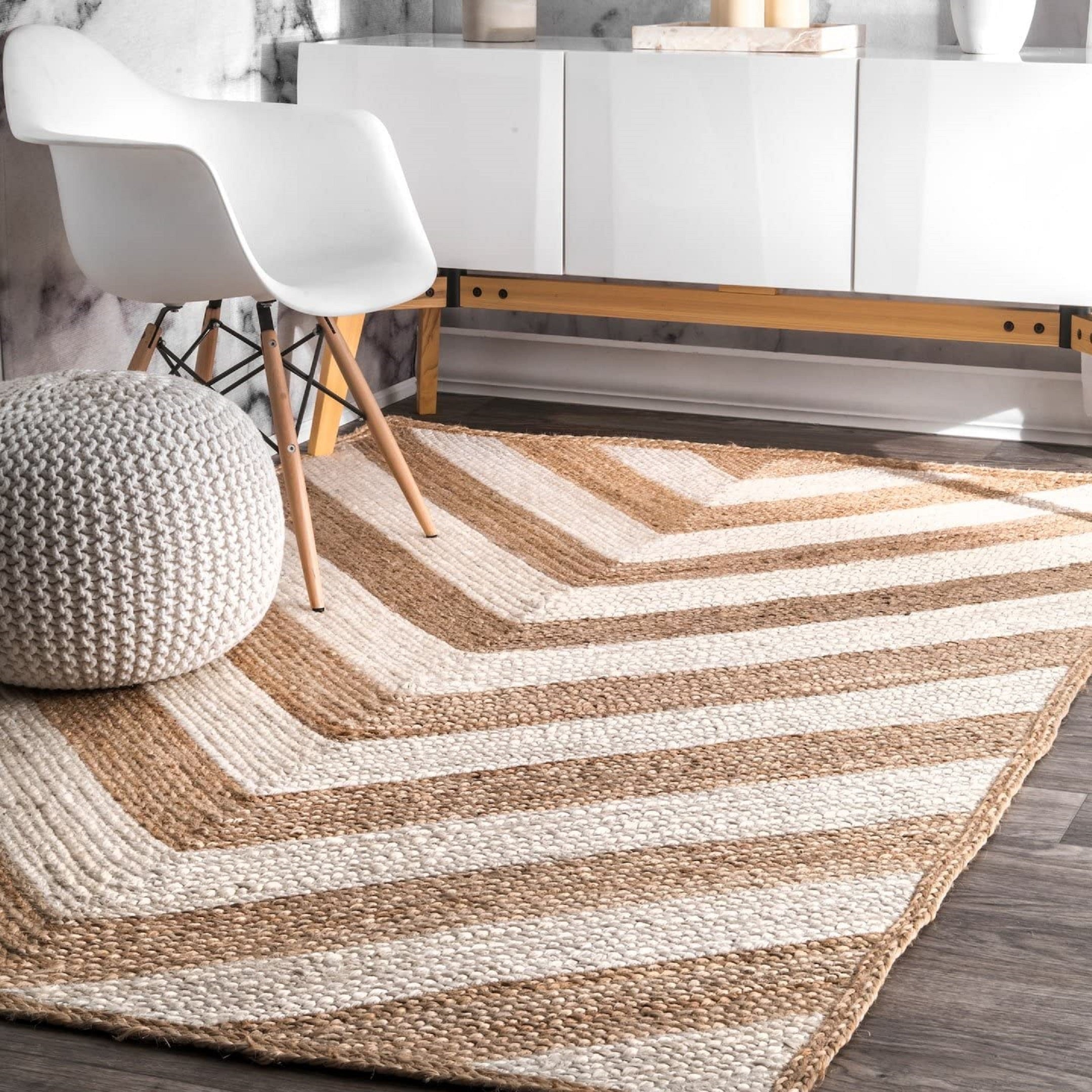 Amara Mandala Jute Bohemian Stitched Handmade Rug