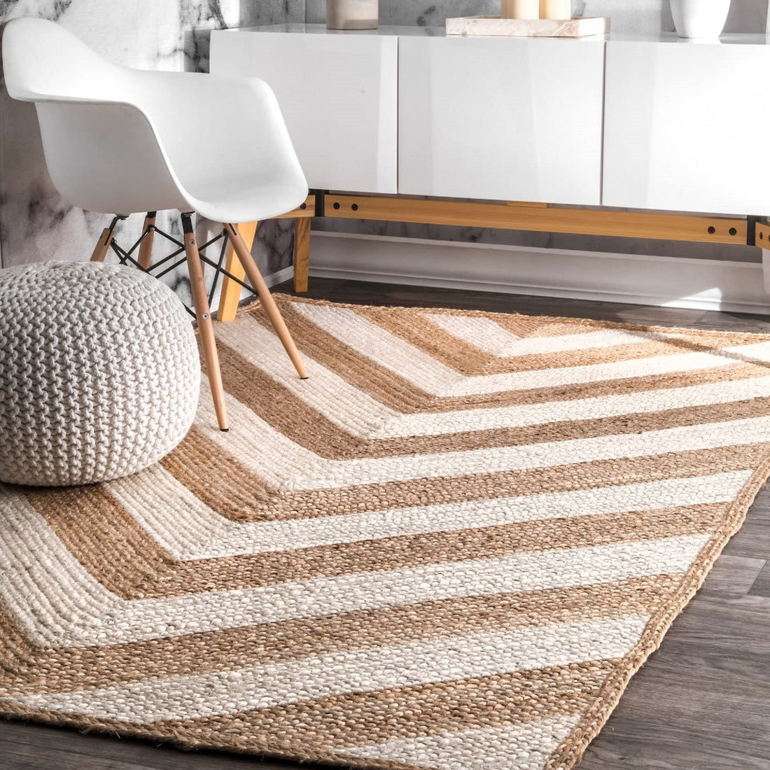 Amara Mandala Jute Bohemian Stitched Handmade Rug