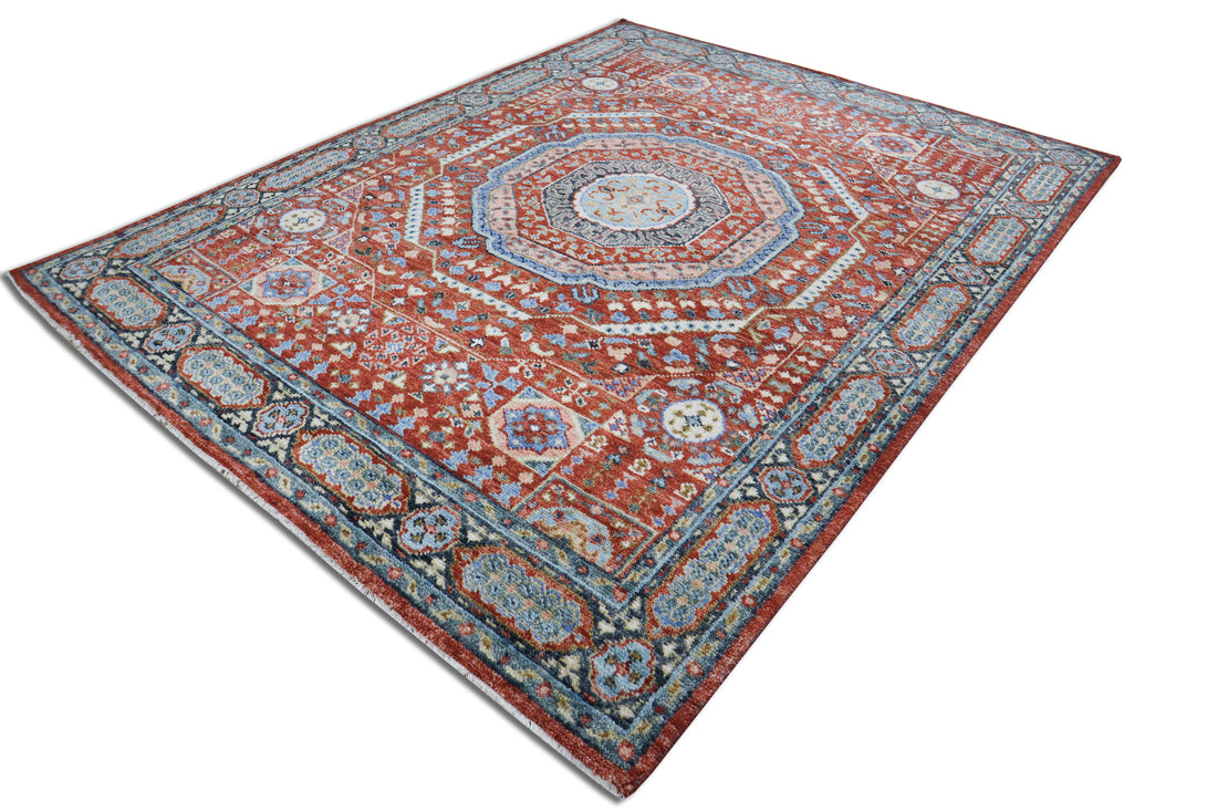 Anatolia Mamluk Red Traditional Hand-Knotted Wool Rug