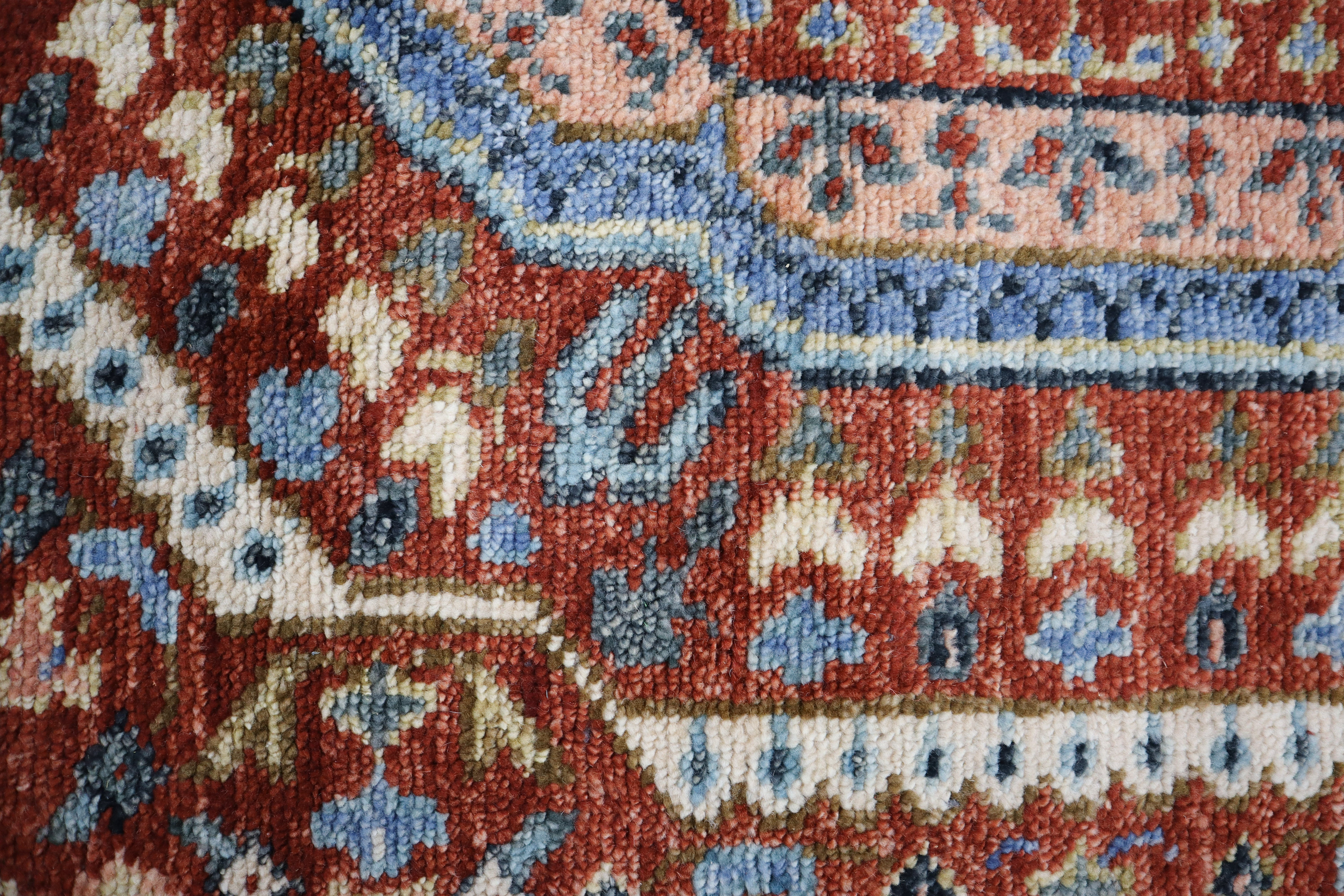 Anatolia Mamluk Red Traditional Hand-Knotted Wool Rug