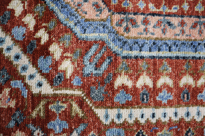 Anatolia Mamluk Red Traditional Hand-Knotted Wool Rug
