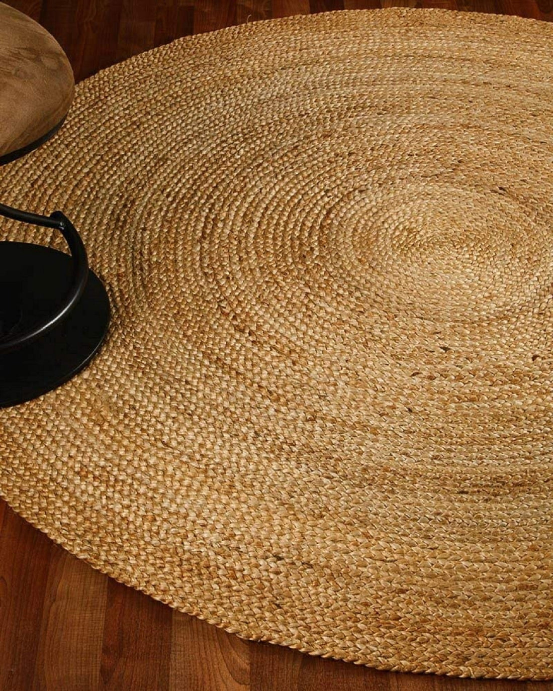 Asilah Jute Bohemian Stitched Handmade Round Rug