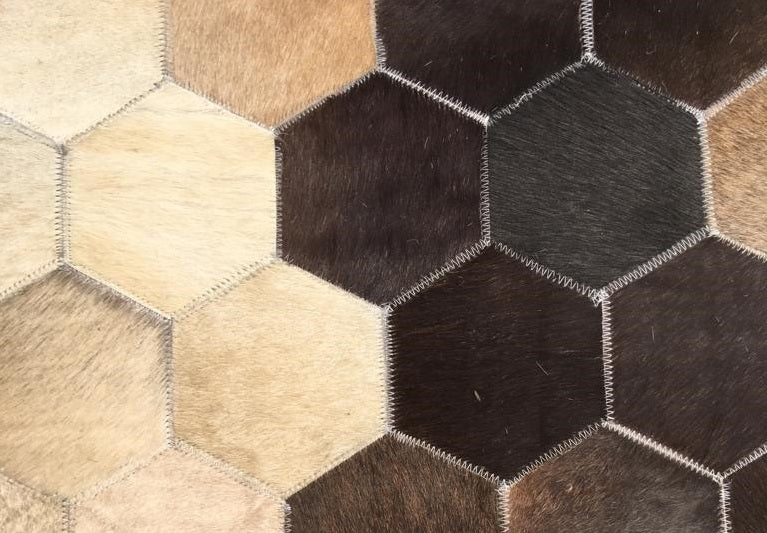 Aspen Ridge Leather Patched Hand-Stitched Rug