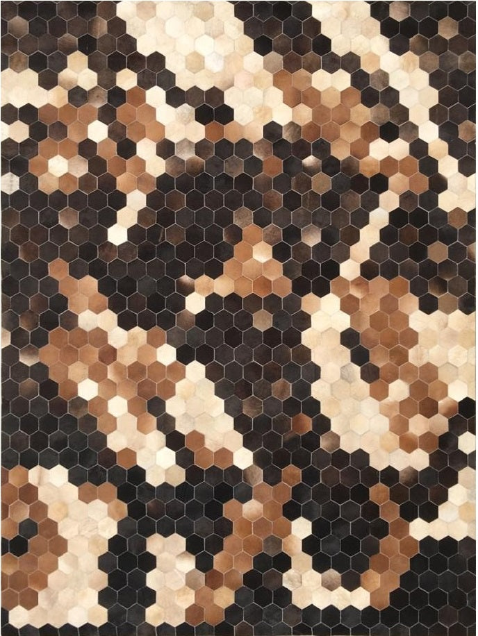 Aspen Ridge Leather Patched Hand-Stitched Rug