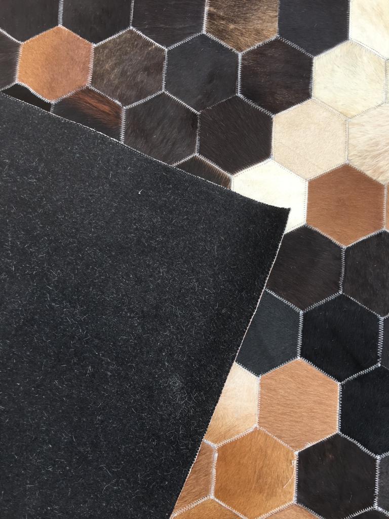 Aspen Ridge Leather Patched Hand-Stitched Rug