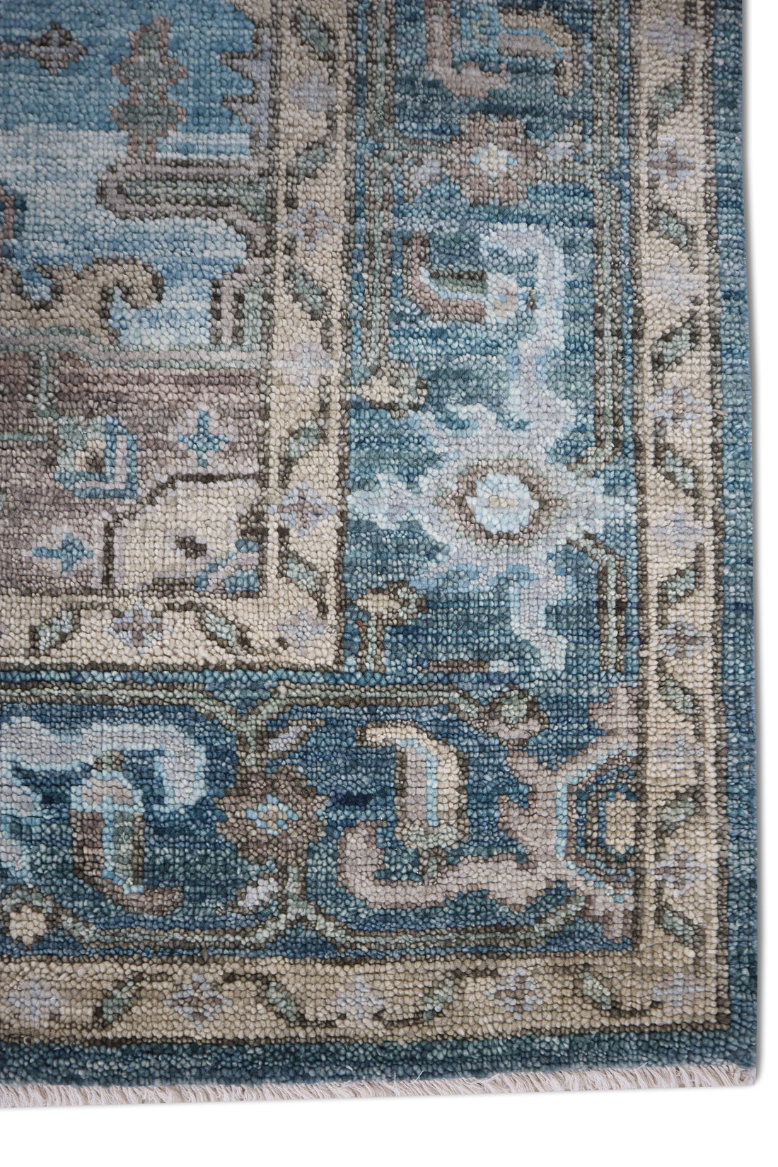 Aurelia Sherapi Hand-Knotted Blue Wool Rug