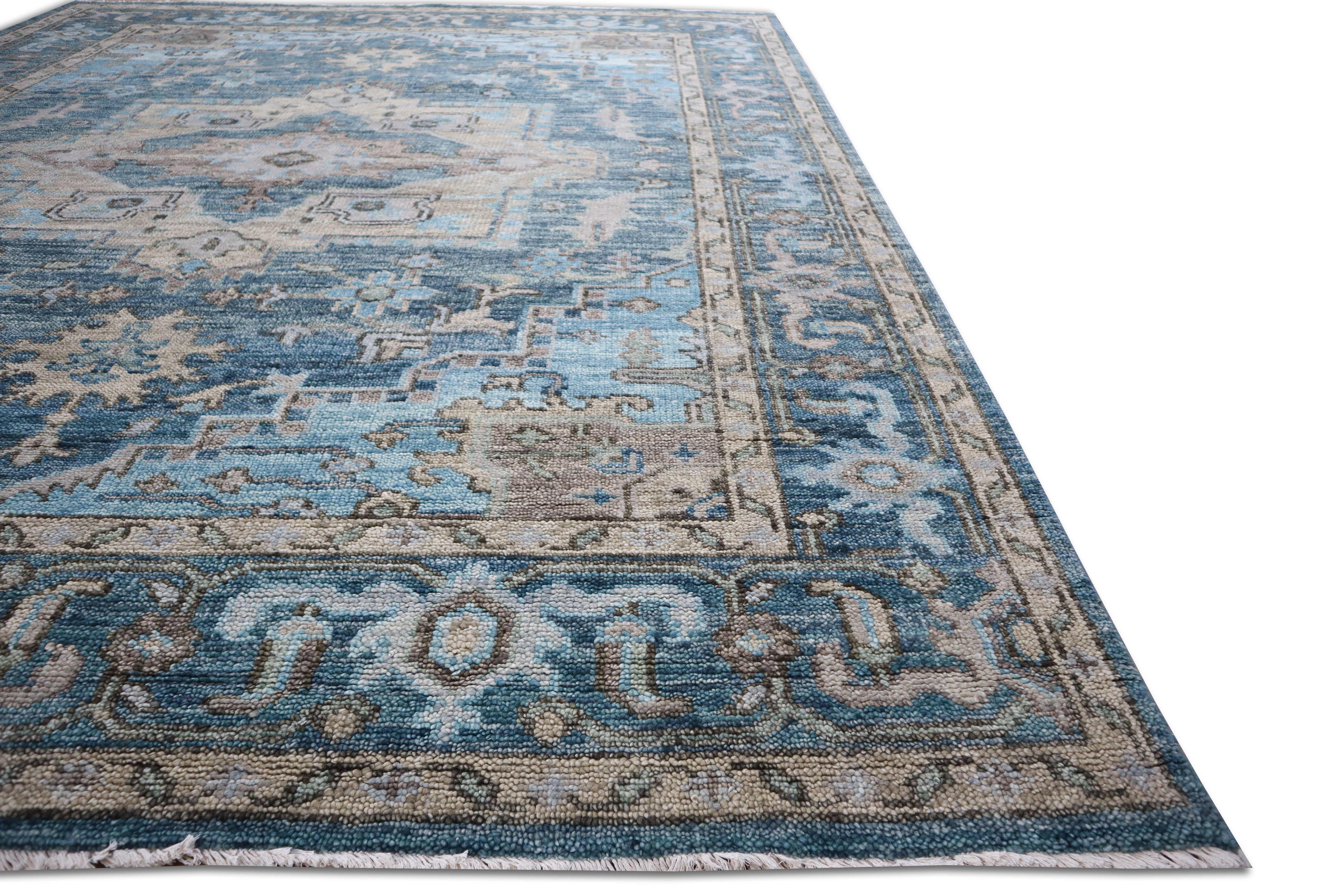 Aurelia Sherapi Hand-Knotted Blue Wool Rug