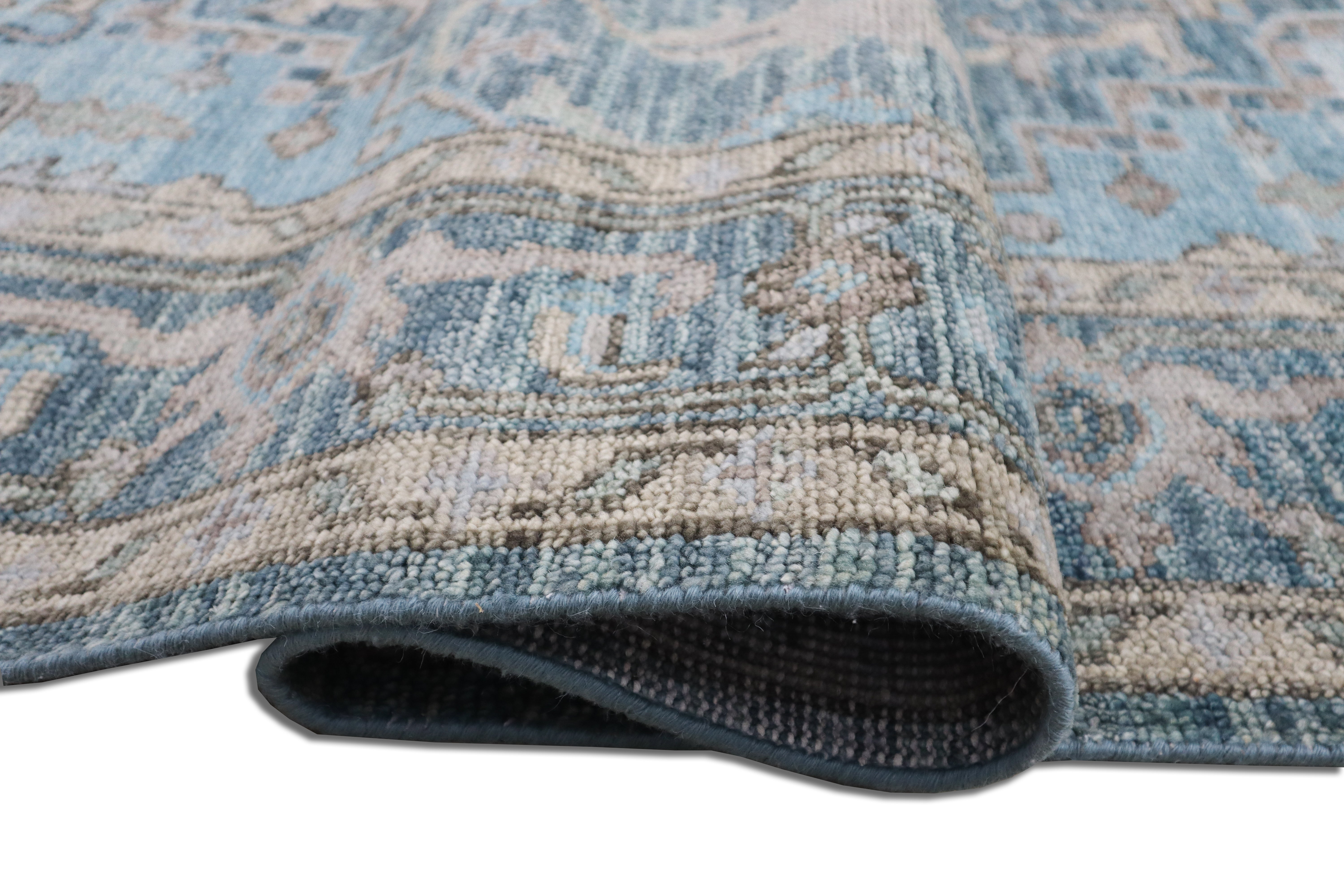 Aurelia Sherapi Hand-Knotted Blue Wool Rug