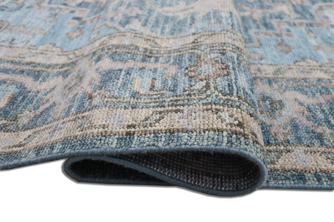 Aurelia Sherapi Hand-Knotted Blue Wool Rug