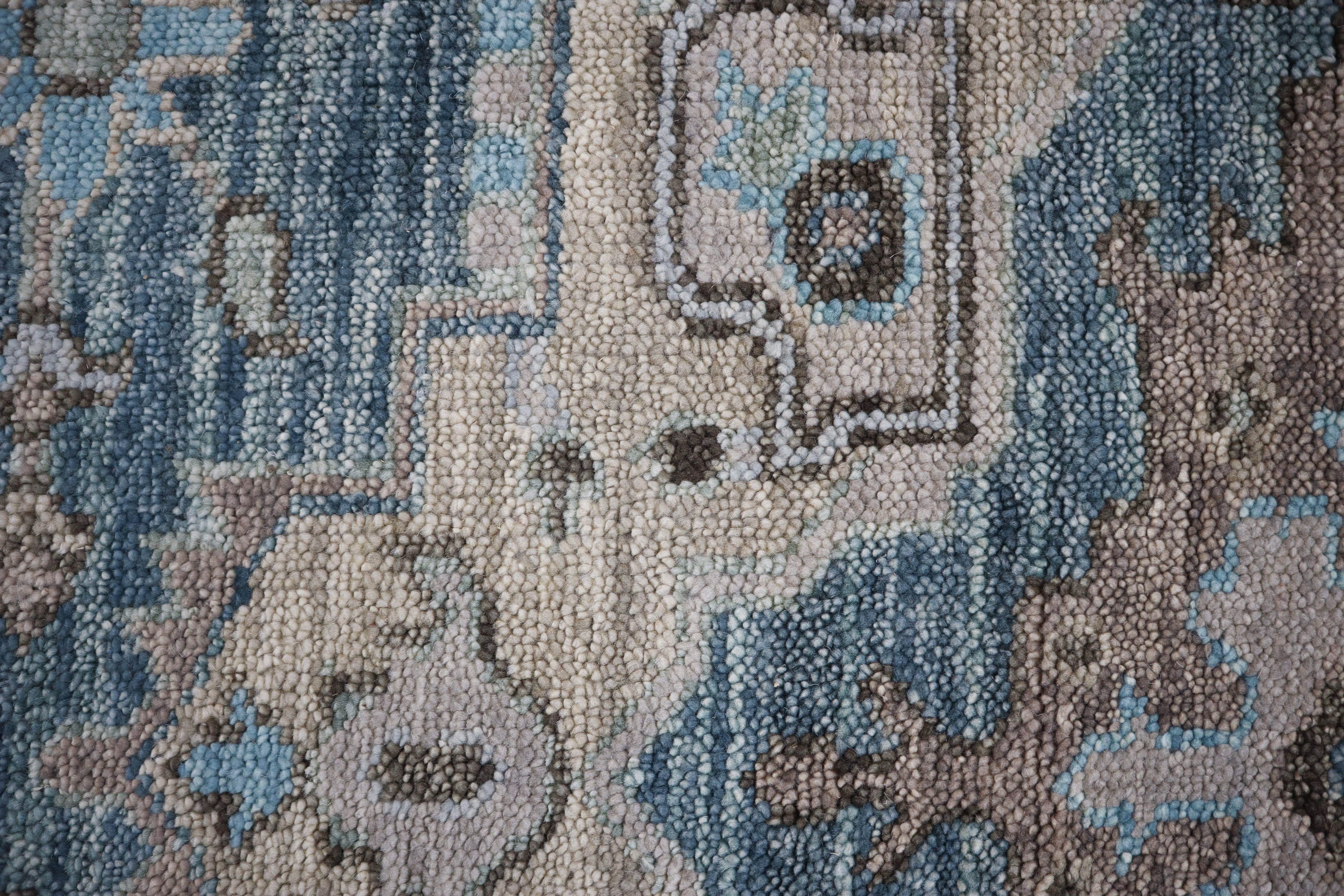 Aurelia Sherapi Hand-Knotted Blue Wool Rug