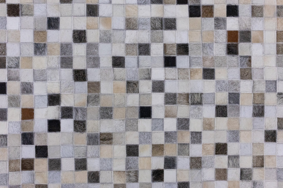 Avalon Terrane Leather Patched Hand-Stitched Rug