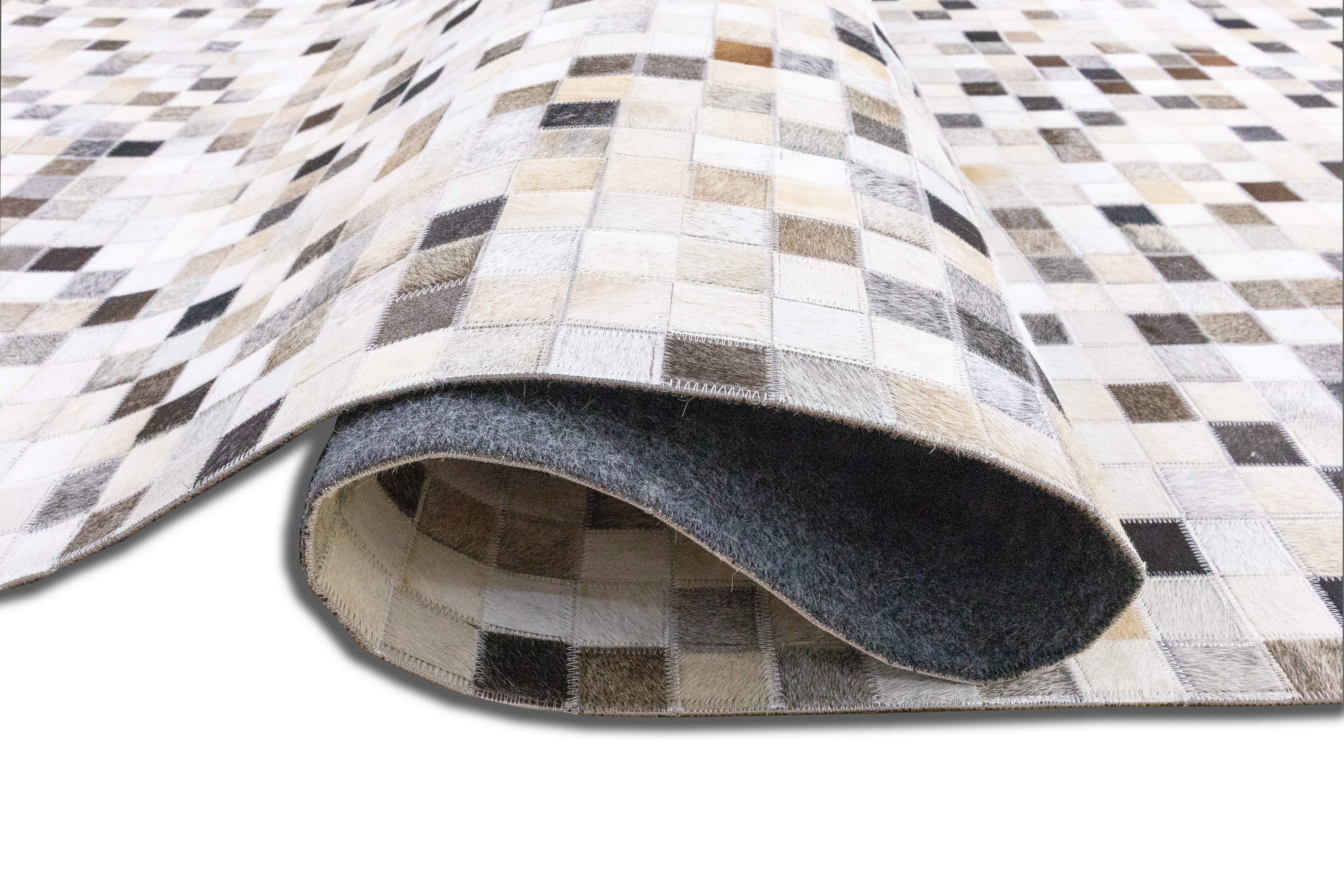 Avalon Terrane Leather Patched Hand-Stitched Rug
