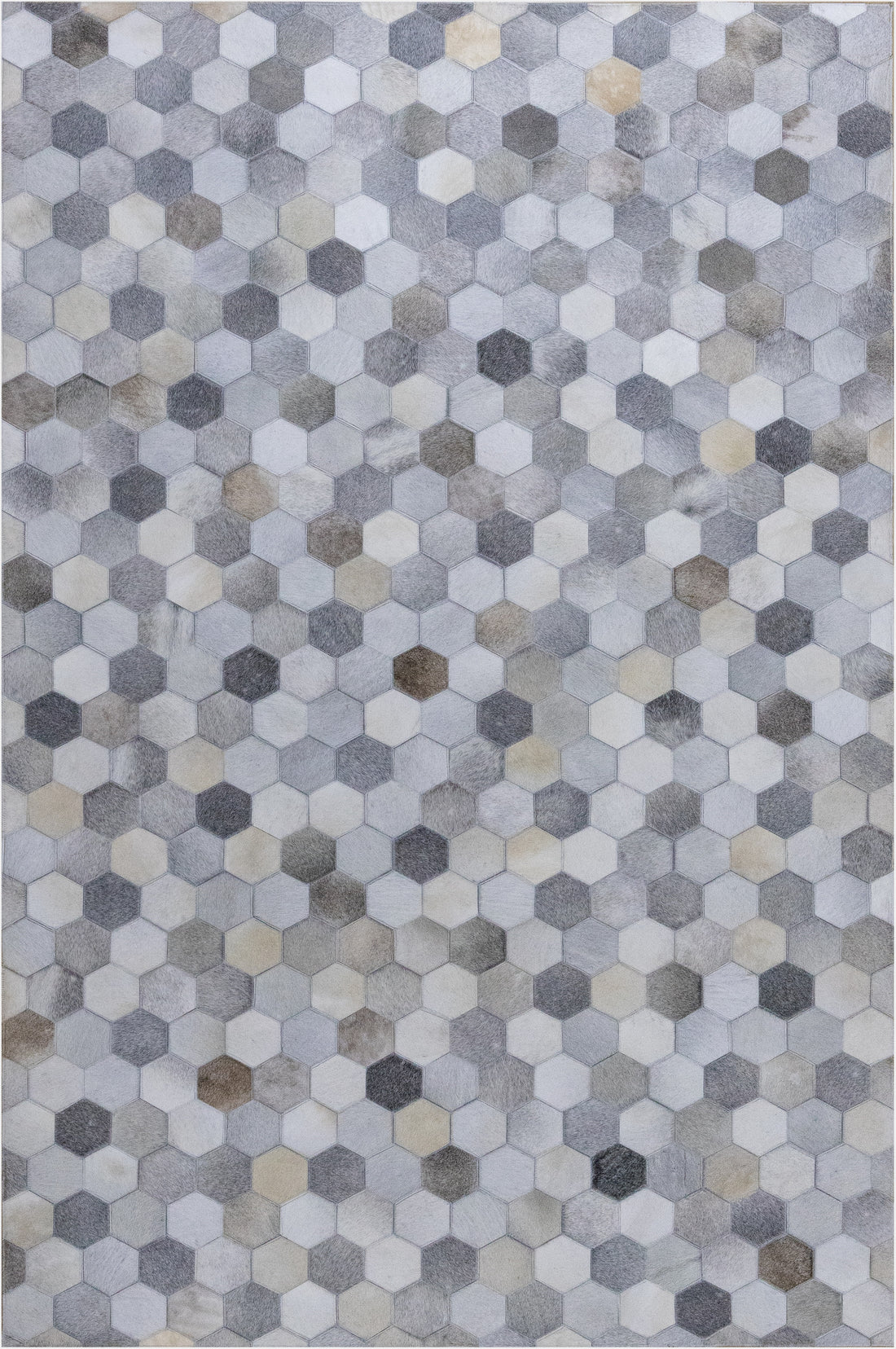 Barrett Cross-Stitch Leather Patched Hand-Stitched Rug