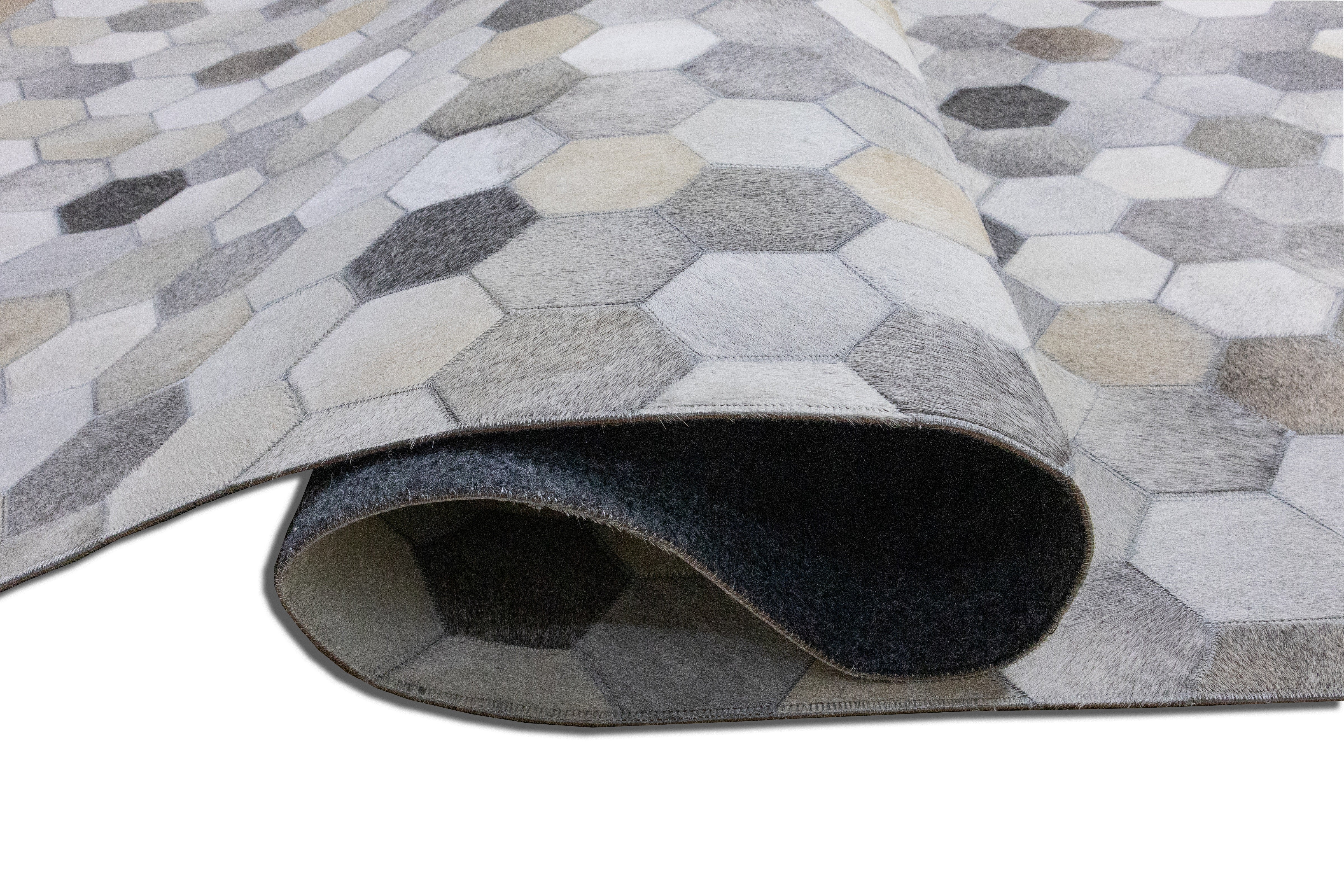 Barrett Cross-Stitch Leather Patched Hand-Stitched Rug