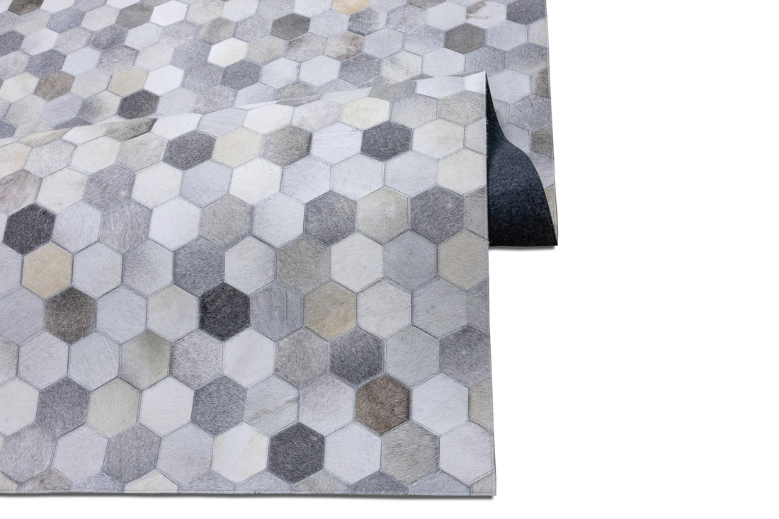 Barrett Cross-Stitch Leather Patched Hand-Stitched Rug