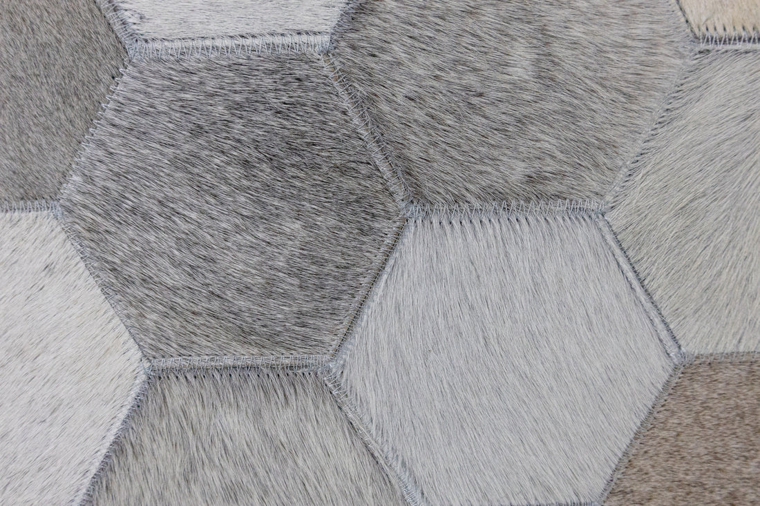 Barrett Cross-Stitch Leather Patched Hand-Stitched Rug
