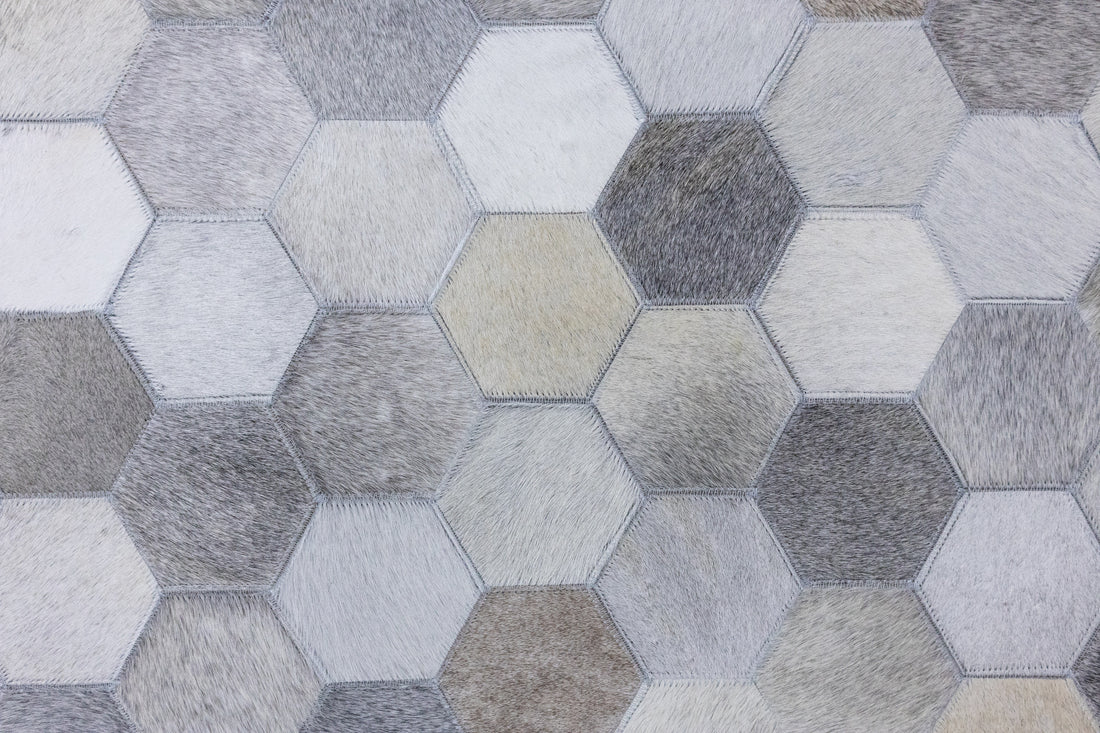 Barrett Cross-Stitch Leather Patched Hand-Stitched Rug