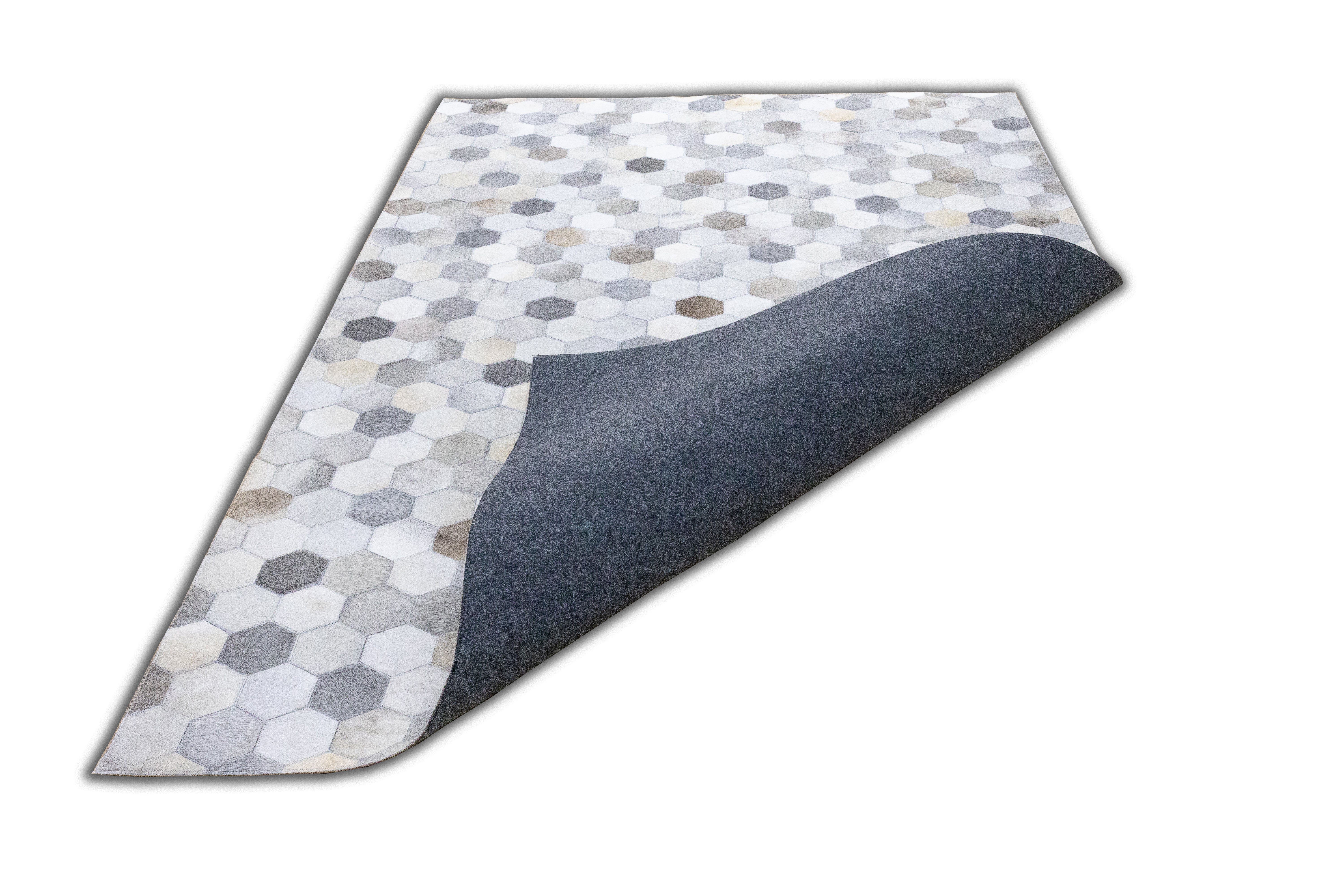 Barrett Cross-Stitch Leather Patched Hand-Stitched Rug