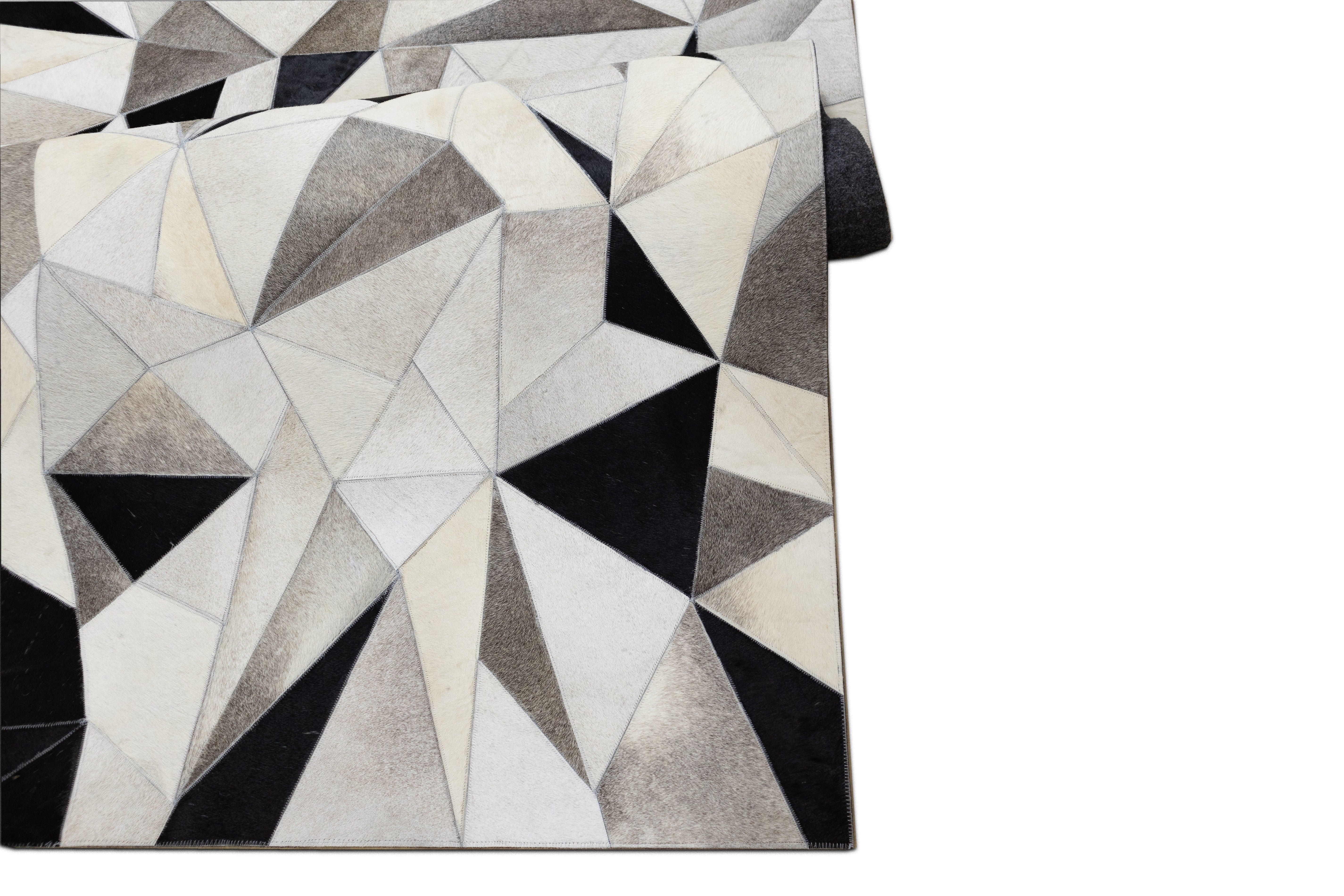 Caliber Artisan Leather Patched Hand-Stitched Rug