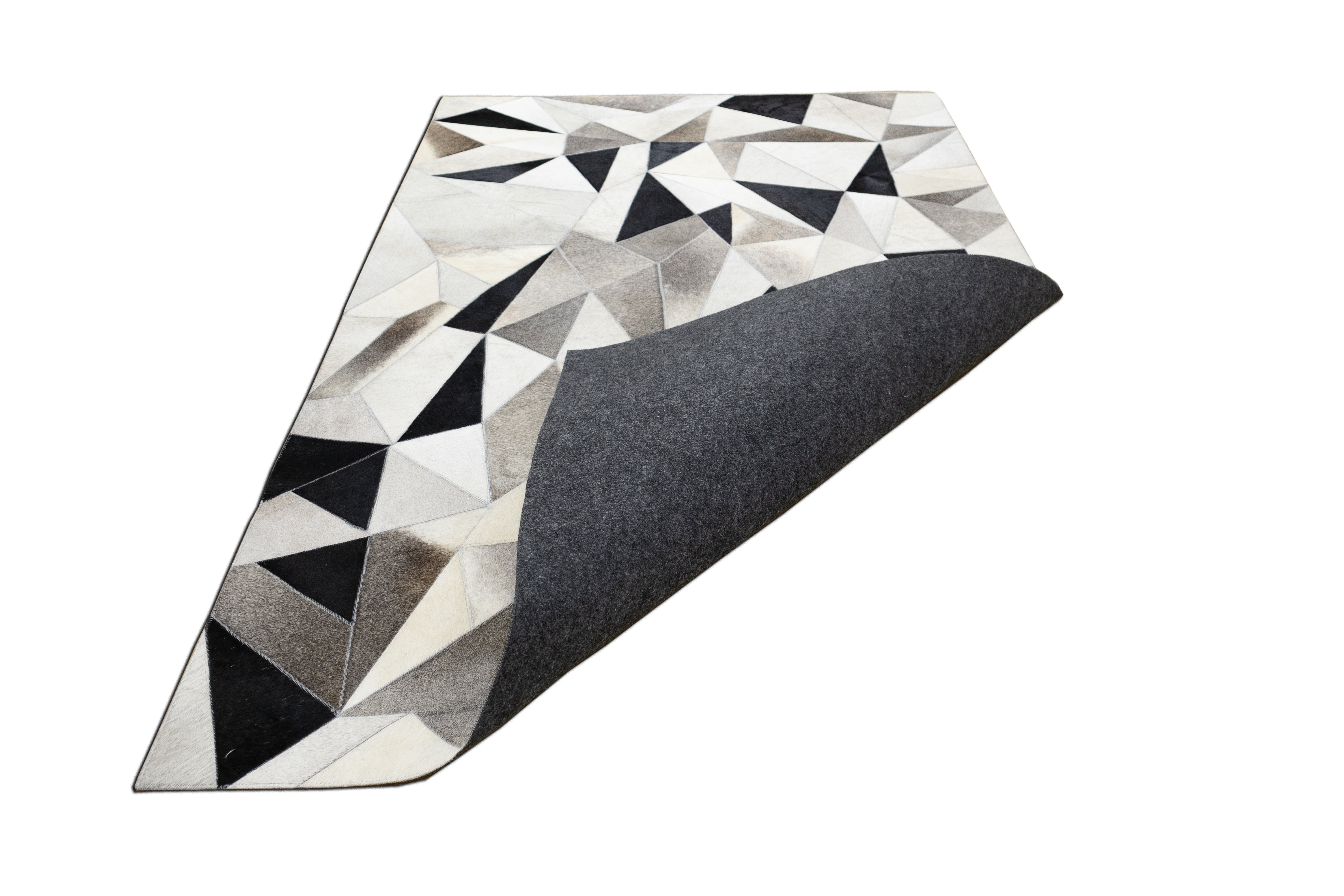 Caliber Artisan Leather Patched Hand-Stitched Rug