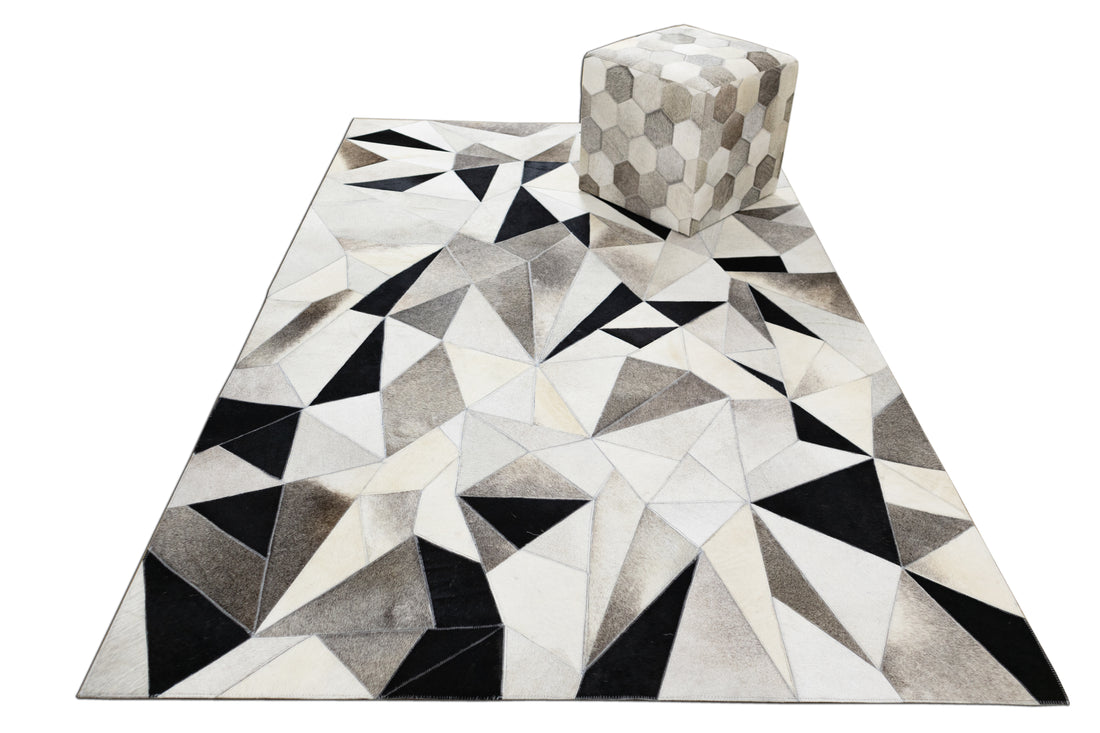 Caliber Artisan Leather Patched Hand-Stitched Rug