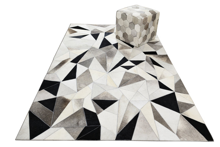 Caliber Artisan Leather Patched Hand-Stitched Rug