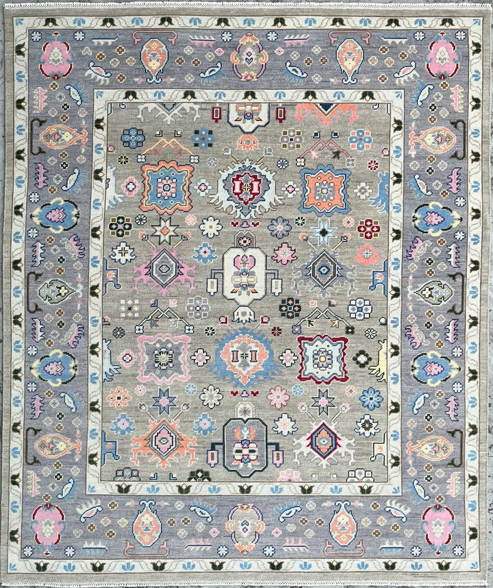 Cappadocia Vintage Oushak Grey Hand-Knotted Wool Rug