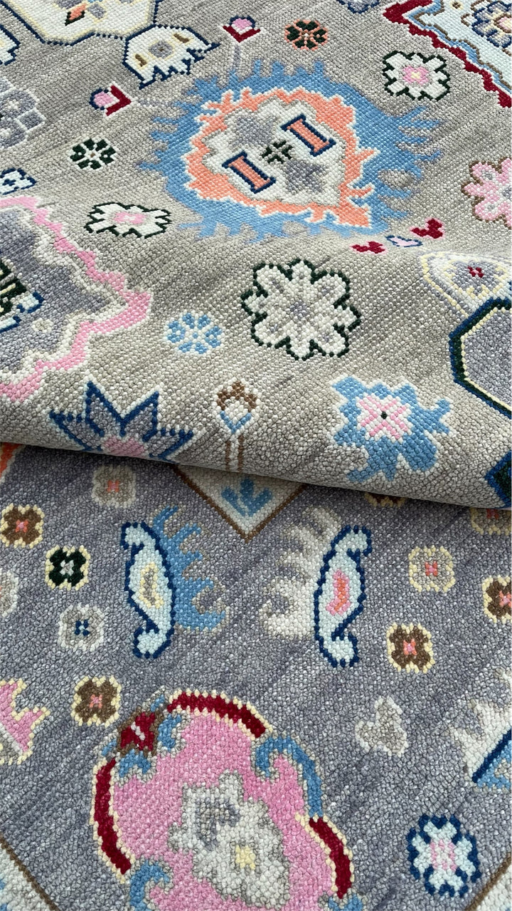 Cappadocia Vintage Oushak Grey Hand-Knotted Wool Rug