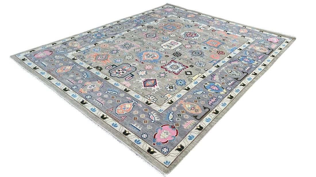 Cappadocia Vintage Oushak Grey Hand-Knotted Wool Rug