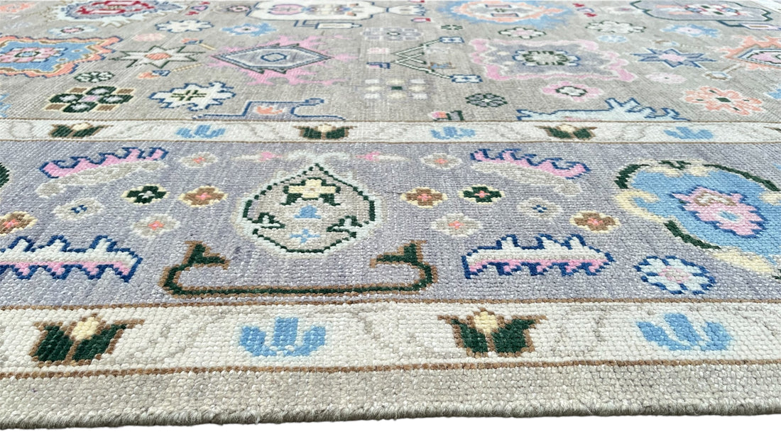 Cappadocia Vintage Oushak Grey Hand-Knotted Wool Rug