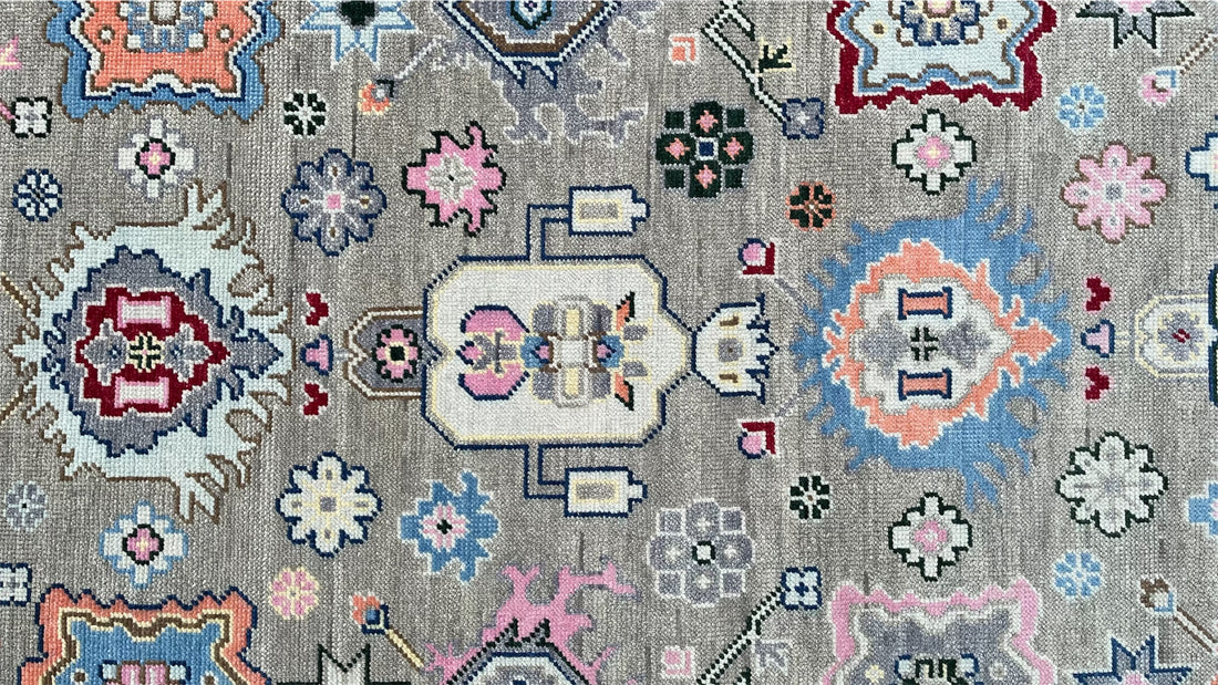 Cappadocia Vintage Oushak Grey Hand-Knotted Wool Rug