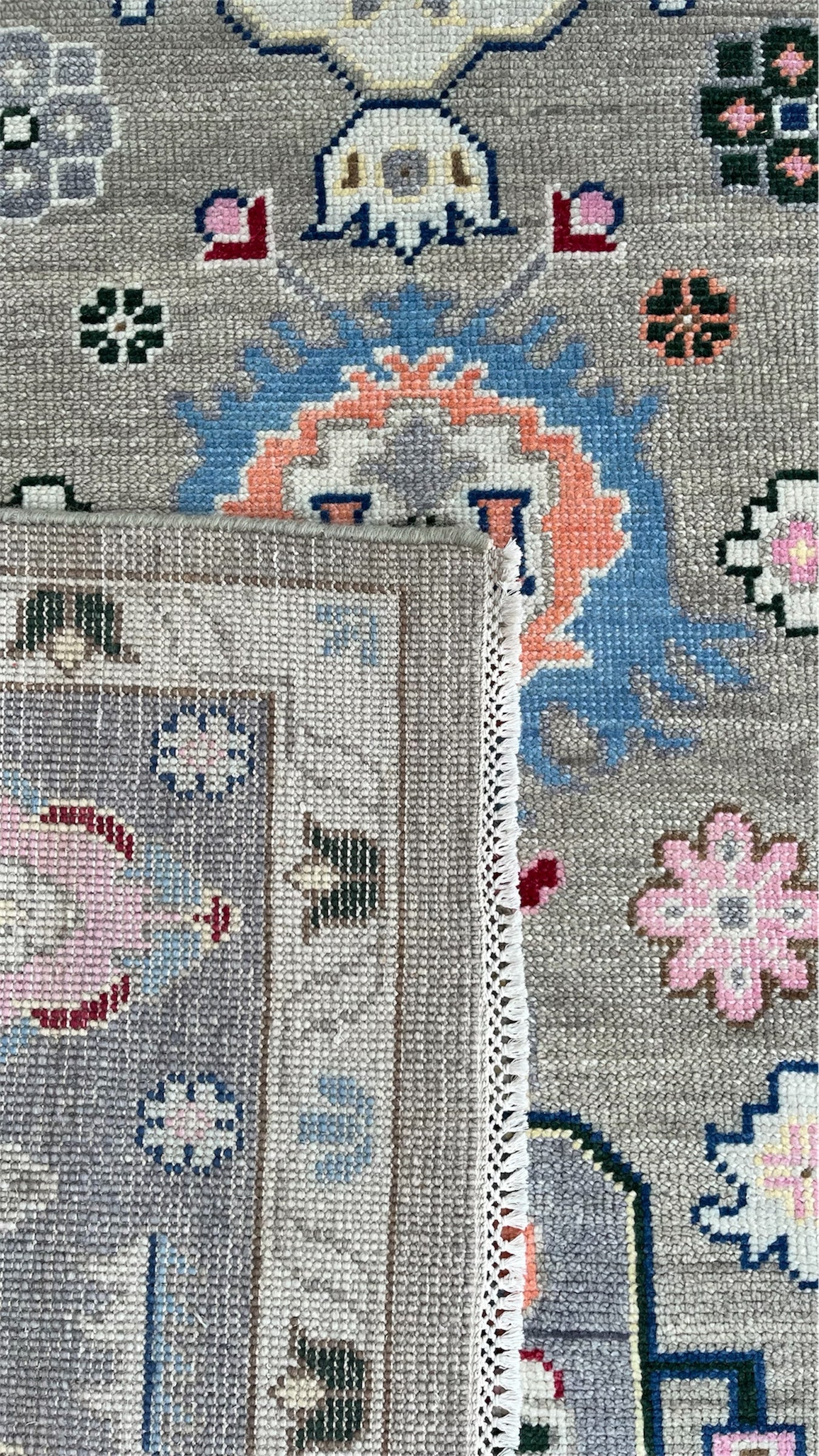 Cappadocia Vintage Oushak Grey Hand-Knotted Wool Rug
