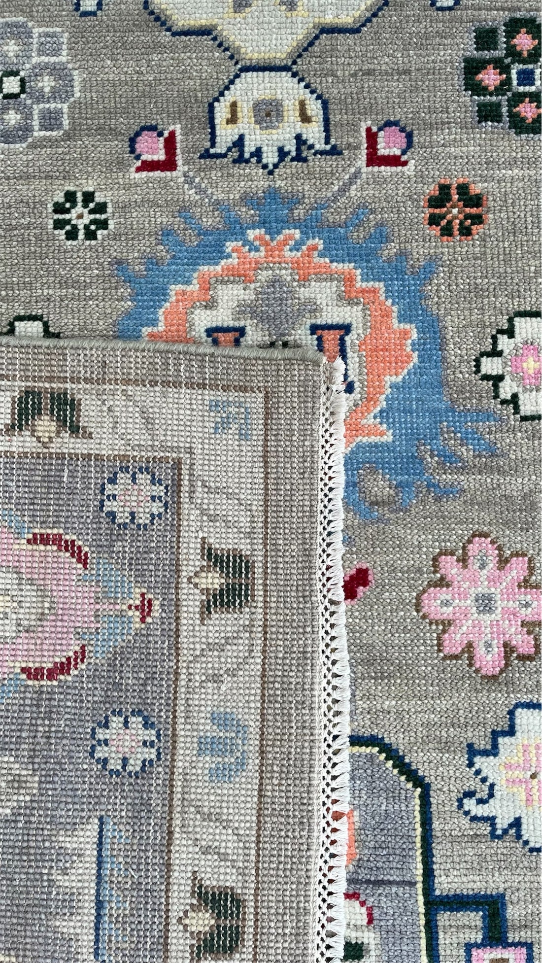 Cappadocia Vintage Oushak Grey Hand-Knotted Wool Rug