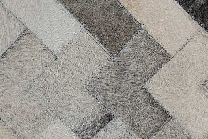 Cortez Multi-Tone Leather Patched Hand-Stitched Rug
